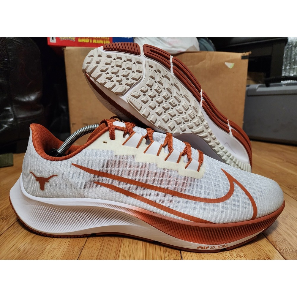 Nike Air Zoom Pegasus 37 Men 12 White Texas Longhorns CZ5394-100 Running Shoes